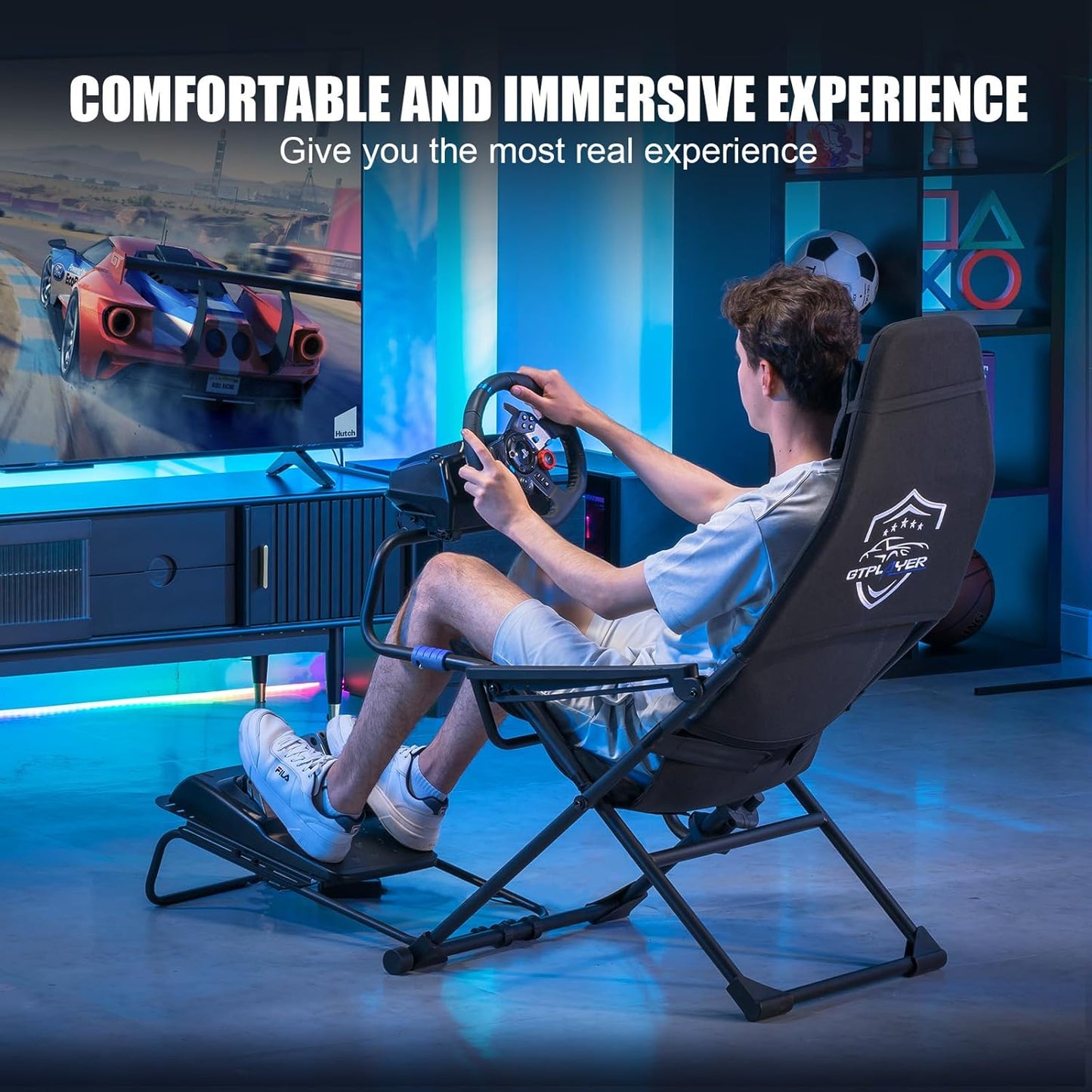 GTPLAYER Sim Racing Cockpit Foldable & Adjustable for High Performance-GTS06